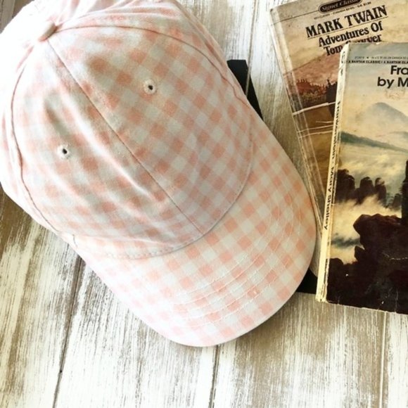 Alquimia Accessories - GINGHAM PINK WHITE PLAID COTTON BASEBALL HAT